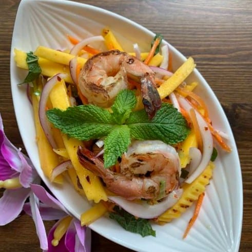 Grilled Shrimp Mango Salad (GF).