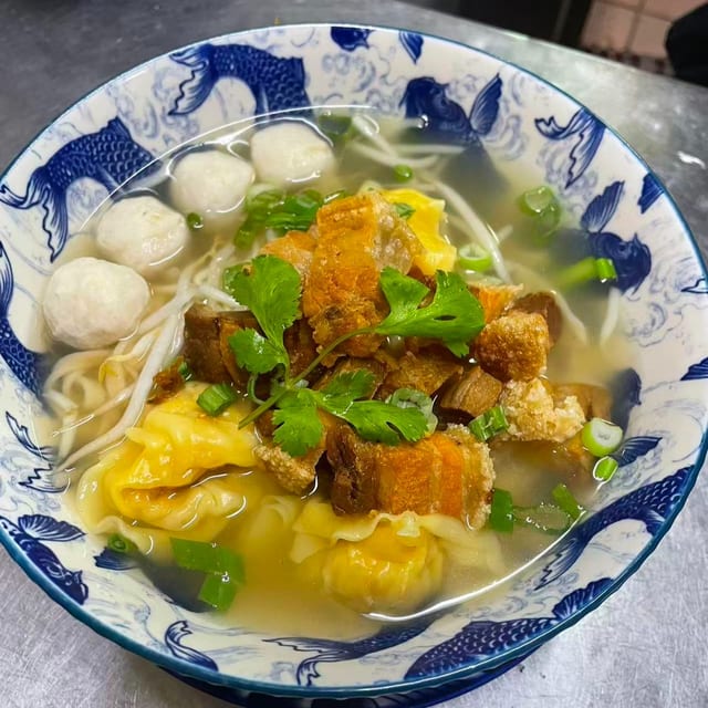 Roasted Pork Wonton Noodle Soup.